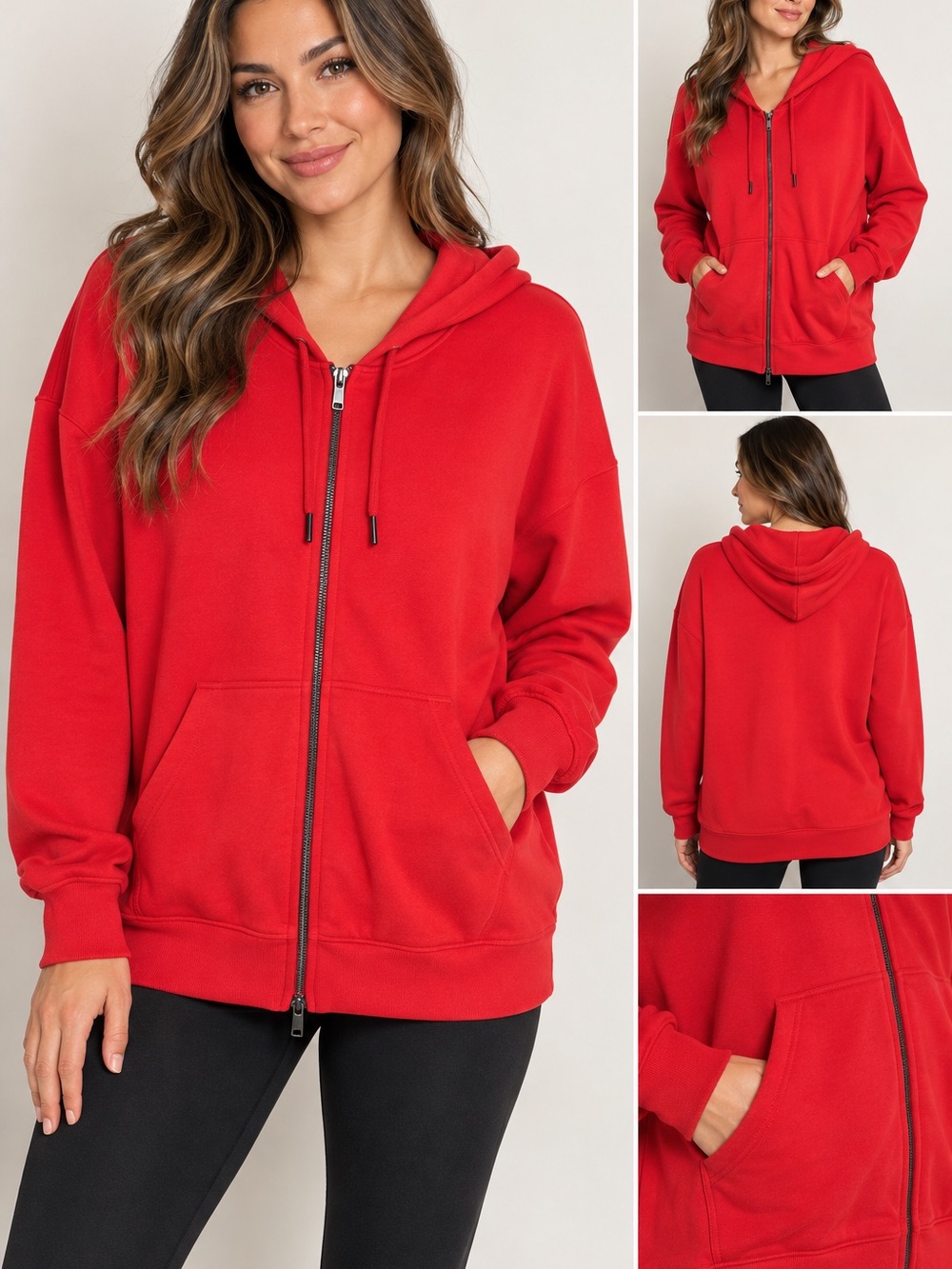 SPANX Women’s Red Full-Zip Hooded Jacket XL/XXL